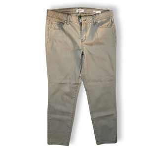 Pre- Owned Jessica Simpson Rolled Crop Skinny Light Green Denim Size 14/32